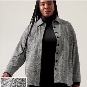 Athleta Women’s Textured Black & White Plus Size Shirt Jacket 3X NWT